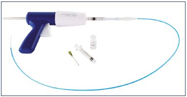 Figure 5. Sapheon kit that includes the Sapheon delivery system and the Sapheon cyanoacrylate adhesive flask.